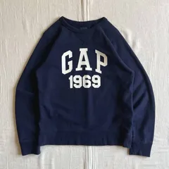 希少デザイン　archive　GAP　ギャップ　アーチロゴ　1969　カレッジ調プリント　前Vガゼット　ラグランスリーブ　長袖　短丈スウェット　ネイビー　Y2K　ストリート　C-BOY　アメカジ　college logo raglan sweat shirt