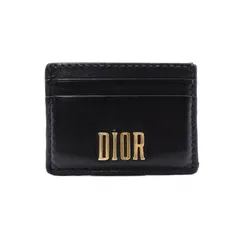Dior ディオール カードケース レザー ブラック ロゴ ゴールド金具