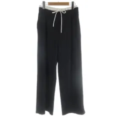 ザラ ZARA ウエストゴムストライプ柄パンツ XS 黒 ブラック 無地 /AB ■OS