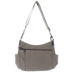 ミッシェルクラン MICHEL KLEIN アクセント レザー 切替 ショルダーバッグ グレージュ 紫