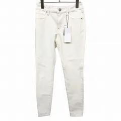 【新品/訳アリ】AZUL by moussy アズールバイマウジー スキニーパンツ ストレッチ テーパード 無地 綿×ポリなど M オスホワイト 白系(薄生成り系) レディース