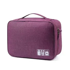 【売切注意】 出張 収納ポーチ 仕切り 旅行 撥水 モバイルアクセサリー収納ケース 整理 小物入れ モバイル収納ケース 軽量 電源コード収納 - ガジェットポーチ ケーブル収納ポーチ