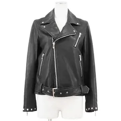 SALE【美品】GRACE Class グレース クラス ジャケット スタッズ ライダース 2022AW 革ジャン ラムナッパレザー ベルテッド アウター レディース サイズ 36 ブラック 黒のサムネイル
