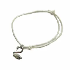 スワロフスキー SWAROVSKI ブレスレット アクセサリー バングル ラインストーン レザー 白 ホワイト ■GY11 /MQ