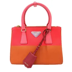 PRADA プラダ Galleria Saffiano Special Edition Small Bag ガレリア バイカラー ショルダーバッグ 1BA896 2FOM F01U6 レッド オレンジ