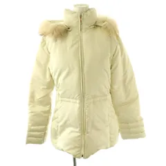 モンクレール MONCLER 茶タグ ダウンジャケット フード ファー付き 1 アイボリー /ES ■GY17
