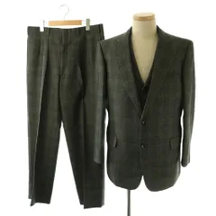 バーバリーズ Burberrys セットアップ スーツ 3ピース グレンチェック ジャケット パンツ ベスト チャコール /ES ■GY11