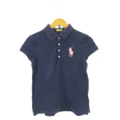 ポロ ラルフローレン POLO RALPH LAUREN ポロシャツ ビッグポニー刺繍 子ども服（女の子用） XL/TG(16) 紺 ネイビー 半袖 襟付き /AH37 ■GY99