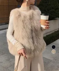 フェイクファーベスト ふわふわファージレ