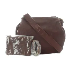 ダコタ Dakota ショルダーバッグ 茶色 ブラウン 無地 ポーチ付き ジッパー開閉 /RI ■OS