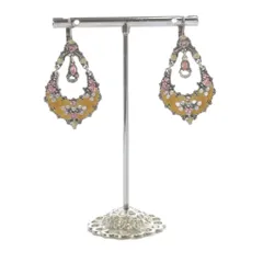 アガタ AGATHA ピアス 両耳用 オレンジ シルバー色