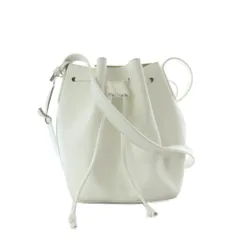 マルコマージ MARCO MASI 巾着バッグ ショルダー レザー 白 ホワイト /RI ■OS