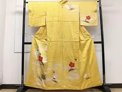 平和屋着物■訪問着　手描き　駒刺繍　枝梅文　金彩　正絹　逸品　CABE9811xi