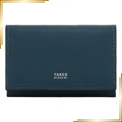 【新品】 [タケオキクチ] 名刺入れ 本革 レザー メンズ 728612 マックス 風琴マチ カードケース カード入れ カード収納 牛革 イタリアンレザー 【07】 ネイビー 1