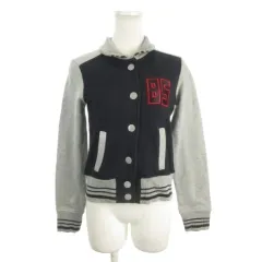 トミー TOMMY jeans ジャケット スウェットブルゾン XS グレー 紺 ネイビー 長袖 リブ襟 胸元ロゴ /AO11 ■ECC001のサムネイル