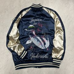 横浜DeNAベイスターズ ✖︎ 横浜マリノス スカジャン 刺繍 ブルー