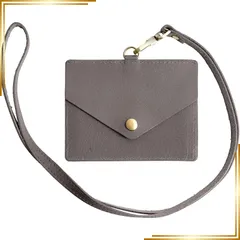 【新品】 [RafiCaro] パスケース IDカードホルダー Wポケット 定期入れ本革 イタリアンレザー 首掛け ネックストラップ付 idケース 社員証 カードケース メンズ レディース エタン