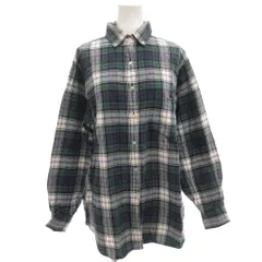 エルエルビーン L.L.BEAN ヴィンテージ 90s ボタンダウンシャツ コットン 長袖 チェック柄 10 緑 グリーン 紺 ネイビー /GV
