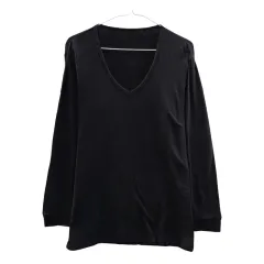 GU ジーユー ベーシック ブラック レーヨン 長袖 Tシャツ S