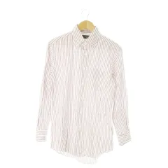 メーカーズシャツ カマクラ MAKER'S SHIRT 鎌倉 ワイシャツ Yシャツ ボタンダウン 長袖 コットン ストライプ 総柄 41/85 L 白 ホワイト /AO7