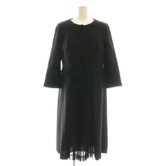 ハロッズ Harrods プリーツノースリーブワンピース ノーカラージャケット セットアップ 上下 七分袖 1 黒 ブラック /AT ■OSのサムネイル