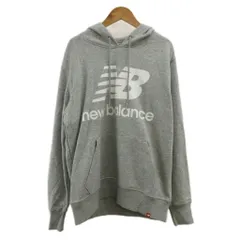 ニューバランス NEW BALANCE パーカー スウェット 長袖 プルオーバー ロゴ プリント M グレー /XZ ■ECC002
