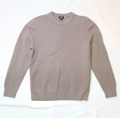 【223313】UNIQLO ユニクロ  ウォッシャブルミラノリブクルーネックセーター　長袖ニット　ストレッチ　ユニセックス　M  ・ ブラウン系