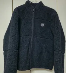 マリテフランソワ ボア ジップアップ ネイビー S