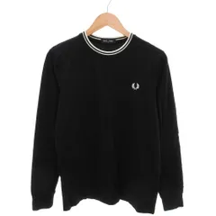 フレッドペリー FRED PERRY 美品 TWIN TIPPED LONG SLEEVE Tシャツ 長袖 ロンT ロゴ S 黒 ブラック 白 ホワイト /YJ ■GY18のサムネイル