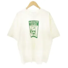 アディダス adidas スタンスミス Tシャツ 半袖 プリント クルーネック Mサイズ アイボリー ■GY47