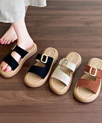 厚底 ミュールサンダル レディース 夏