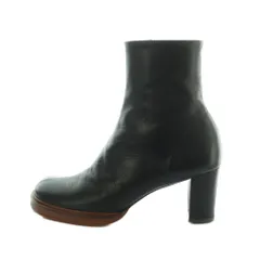 クラネ CLANE EDGE ROUND SHORT BOOTS ショートブーツ レザー チャンキーヒール 38 24.0-24.5cm 黒 13115-8422 /MI ■OSのサムネイル