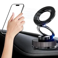 【新品】 ANKDELL 車 スマホホルダー マグネット 【令和8年NEWモデル/超強磁力】 スマホ マグネット 真空ゲル吸盤+超強力N55磁石 折りたたみ式 高級アルミ合金製 片手操作 360度回転 自由調節 安定性 取り付け簡単 iPhone&Andr 0