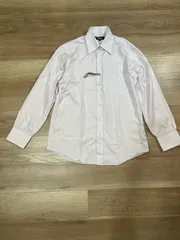 【224248】Paul Stuart ポールスチュアート  長袖シャツ　コットン100％　ストライプ　クリーニング済　M メンズ  ・ ライトパープル