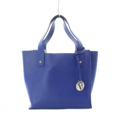 フルラ FURLA ハンドバッグ レザー 本革 青 無地 チャーム付き 台形型 /RI ■OS