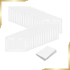 【新品】 JNALFG ラベルポケット 自己粘着 透明 図書館カード ンデックスカード 名刺 カード 倉庫管理 収納保管用 ラベルホルダー 30枚入 (横10cm x 縦8cm) 0