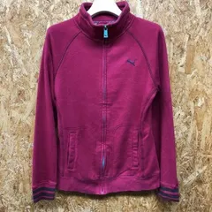 古着 プーマ PUMA dryCELL インポート古着 スウェットブルゾン 裏毛 ラグラン モックネック ロゴ ジャケット 40 パッションピンク レディース