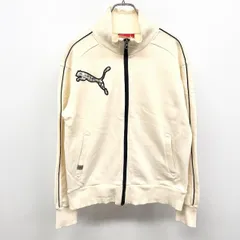 【中古】[印象AB] PUMA プーマ スウェット / ジャケット / ブルゾン メンズ M アイボリー 生成り色 綿100% ジップアップ 裏毛 ロゴ刺繍 ハイネック 長袖のサムネイル