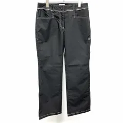【中古】[印象AB] marie claire sport マリクレール スポール フレアパンツ レディース LL XL ブラック×ホワイト 黒 綿×ポリエステル×ポリウレタン ジップフライ 刺繍のサムネイル