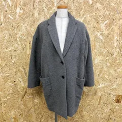 古着 ジーナシス JEANASIS チェスターコート 裏地付き 無地 ボタン留め 長袖 アウター ビッグシルエット 毛×ポリ F メランジグレー レディース