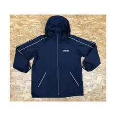 古着 McGREGOR マックレガー サイズ140cm キッズ ジャケット 薄手 ラグラン フード脱着可 2ポケ 裾にゴム紐付 2ポケ 長袖 ポリ100% ネイビー 紺