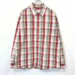 【中古】[印象AB] converse コンバース シャツ メンズ LL レッド×イエロー×ネイビーなど 綿100% コットン チェック 長袖 袖ロールアップ 胸ポケットのサムネイル