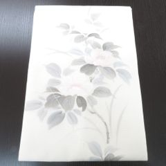紗絽 手描き染 朝顔文 単衣 盛夏 名古屋帯 正絹 お仕立上り 白地