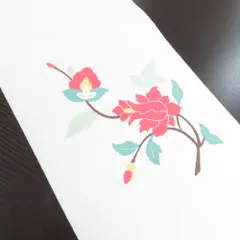 名古屋帯 八寸名古屋帯 白地 植物文様 仕付け糸付き 単衣着物にも 正絹 六通柄 カジュアル 仕立て上がり 着物帯