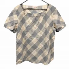 【中古】[印象AB] McGREGOR マックレガー プルオーバーシャツ レディース L ベージュ ベージュ×グレー×ピンク×黄 綿100% ボックスカット 裾の両側にスリット チェック スクエアネック 半袖のサムネイル