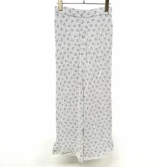 【中古】[印象AB] emmi atelier エミ アトリエ パンツ レディース M (1) オフホワイト 白系×黒×ベージュ ポリ100% ウエストゴム ジップフライ ストレート 薄手 膝まで裏地付き ドット×ハート 裾スリットのサムネイル