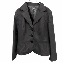 【中古】[印象AB] SONIA RYKIEL ソニアリキエル テーラードジャケット レディース 46(B92-96/H99-103/H158-164) 黒 綿×レーヨンなど 内ポケット無し 無地 チェリー柄の背抜き裏地のサムネイル