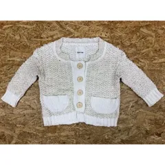 【中古】[印象AB] iliann loeb イリアンローヴ レディース サイズ不明(肩幅50cm) ナチュラルベージュ ローゲージニット カーディガン ウッドボタン 長袖のサムネイル