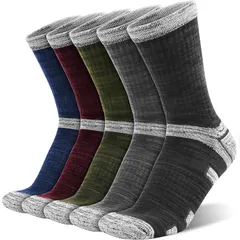 【新品】 [HASOME] 靴下 メンズ ソックス ５足セット 厚手 登山用靴下 スポーツソックス ミドル丈 ランニングソックス ズレ防止 足臭対策 疲労防止 普段履き 秋冬 27cm~29cm 0