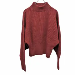 【中古】[印象AB] ザラ ZARA リブニット セーター モックネック バッグスリーブ 長袖 無地 ナイロン×アクリル×ウール M ヘザーレッド 杢赤 レディース